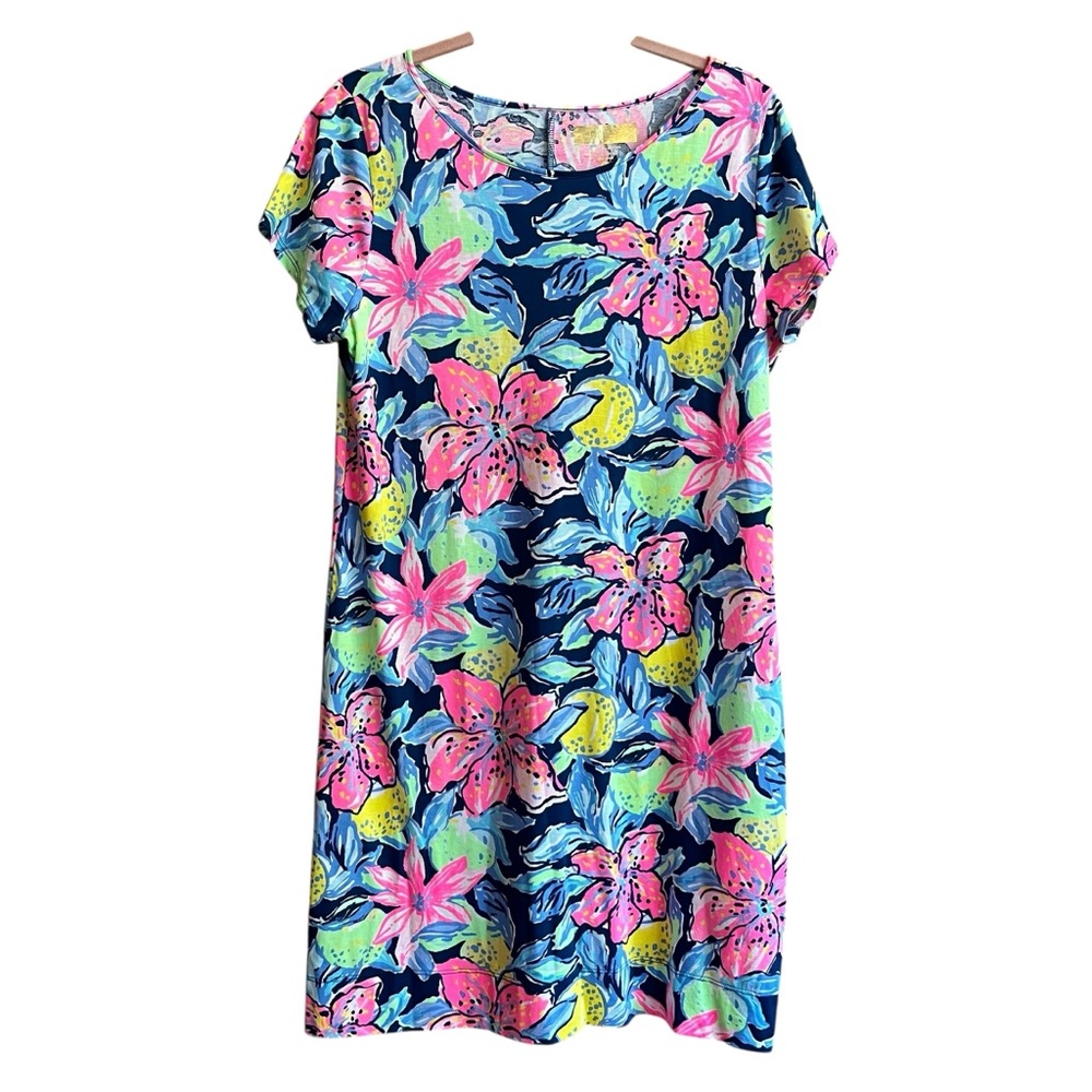 Lilly Pulitzer Marlowe Dress Capri Soleil Preppy Floral Print Short Sleeves